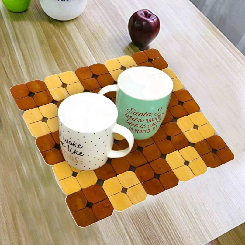 Bamboo Wooden Table Mat, Dining Table Heat Resistant Mat, Heat Insulation Pads 4