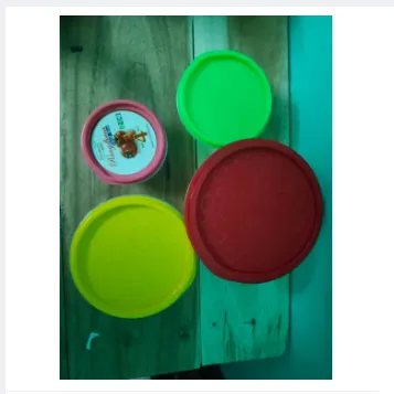 Transparent Plastic Rainbow Food Storage Box Container With Lid - 4pcs Set 5