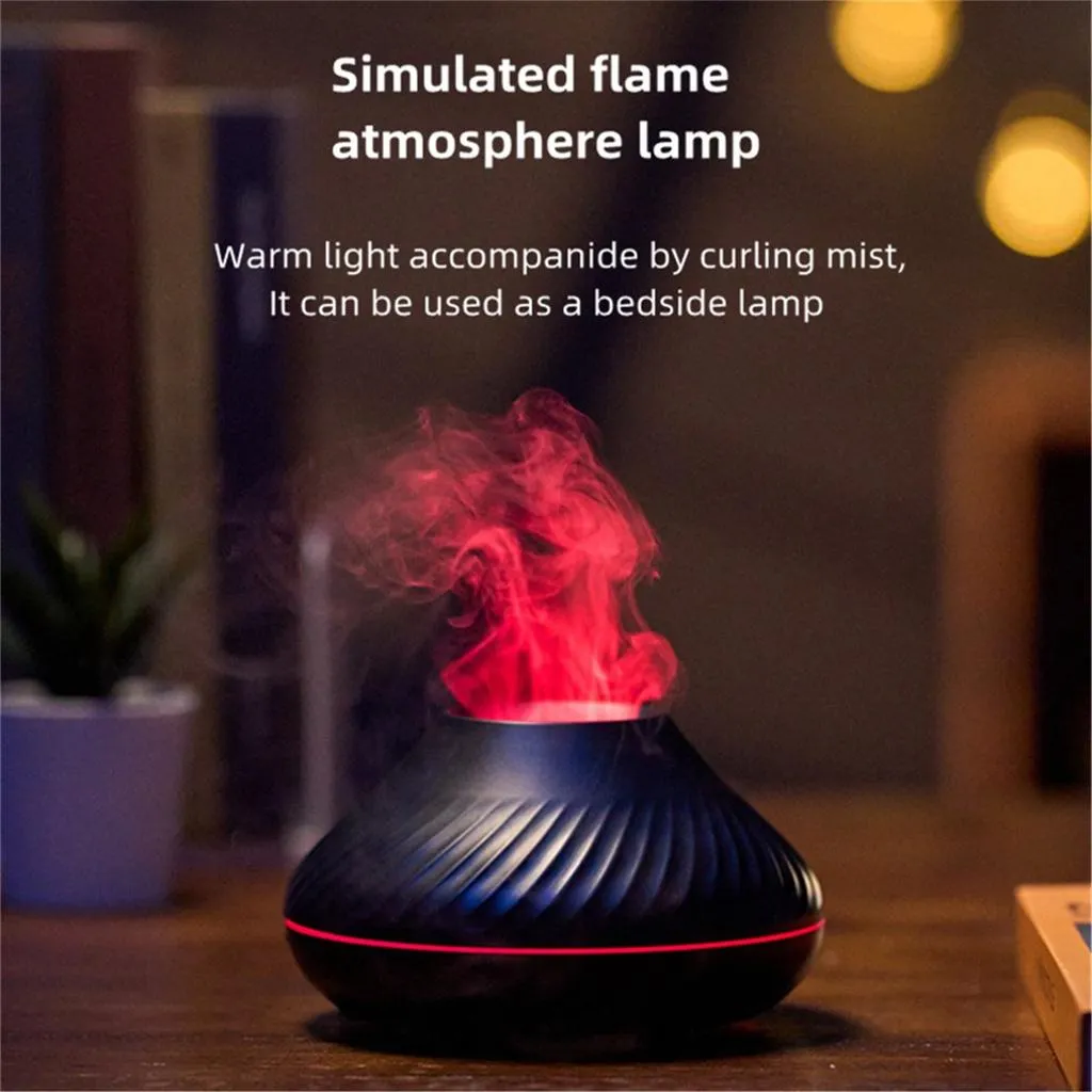 Flame Aroma Diffuser Humidifier With 7 Color LED light change Fire Flame Essential Oil Diffuser Aroma Multicolor Humidifier for Home Office Living Room Bed Room 3