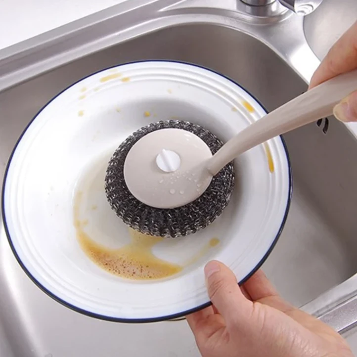 Long Handle Stainless Steel Wire Dishwashing Cleaning Brush 5