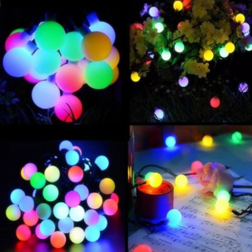 LED Color Changing Fairy Light Ball Shaped - 28 bulbs, LED Ball Shaped String Fairy Lights Multi-color 2