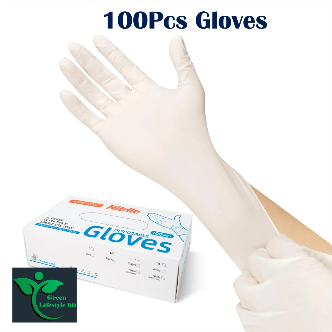 100 Pcs Gloves Medical Examination Gloves Powder Free For Household and Multipurpose use. 2