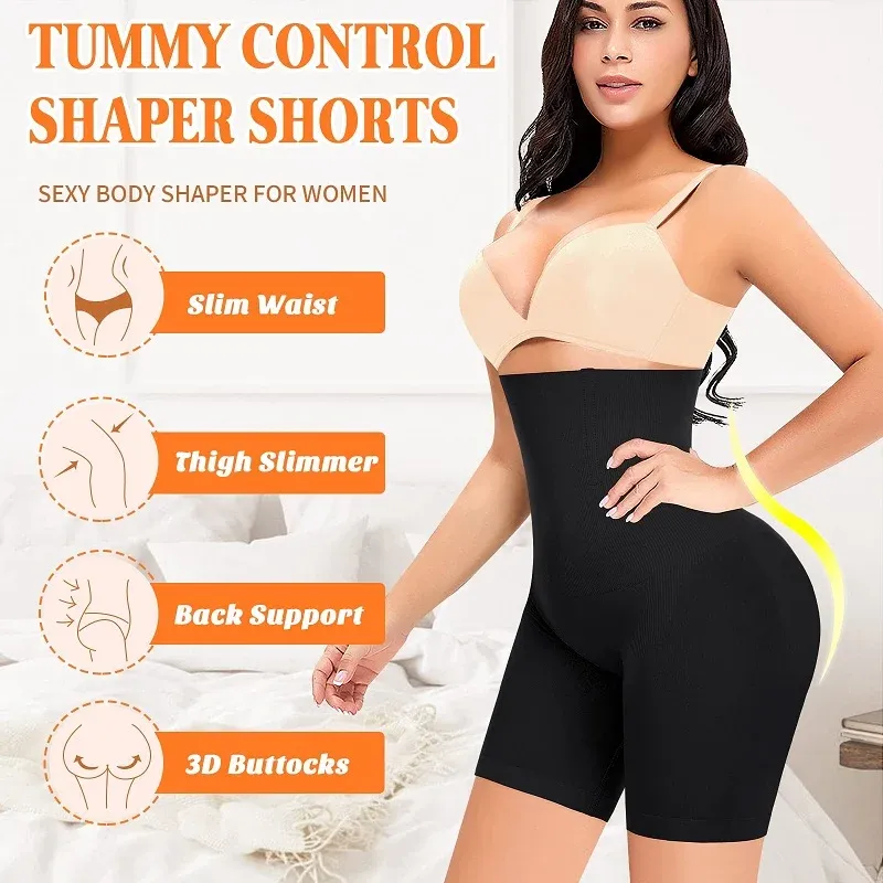 Women Body Shaper Tummy Control Shorts Slimming Underwear High Waist Shaping Panties Thigh Slimmer Safety Short Pants Shapewear 2