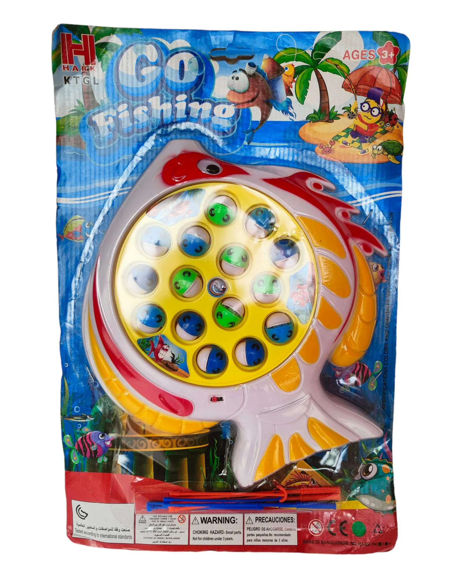 Fishing game with battery operated 3