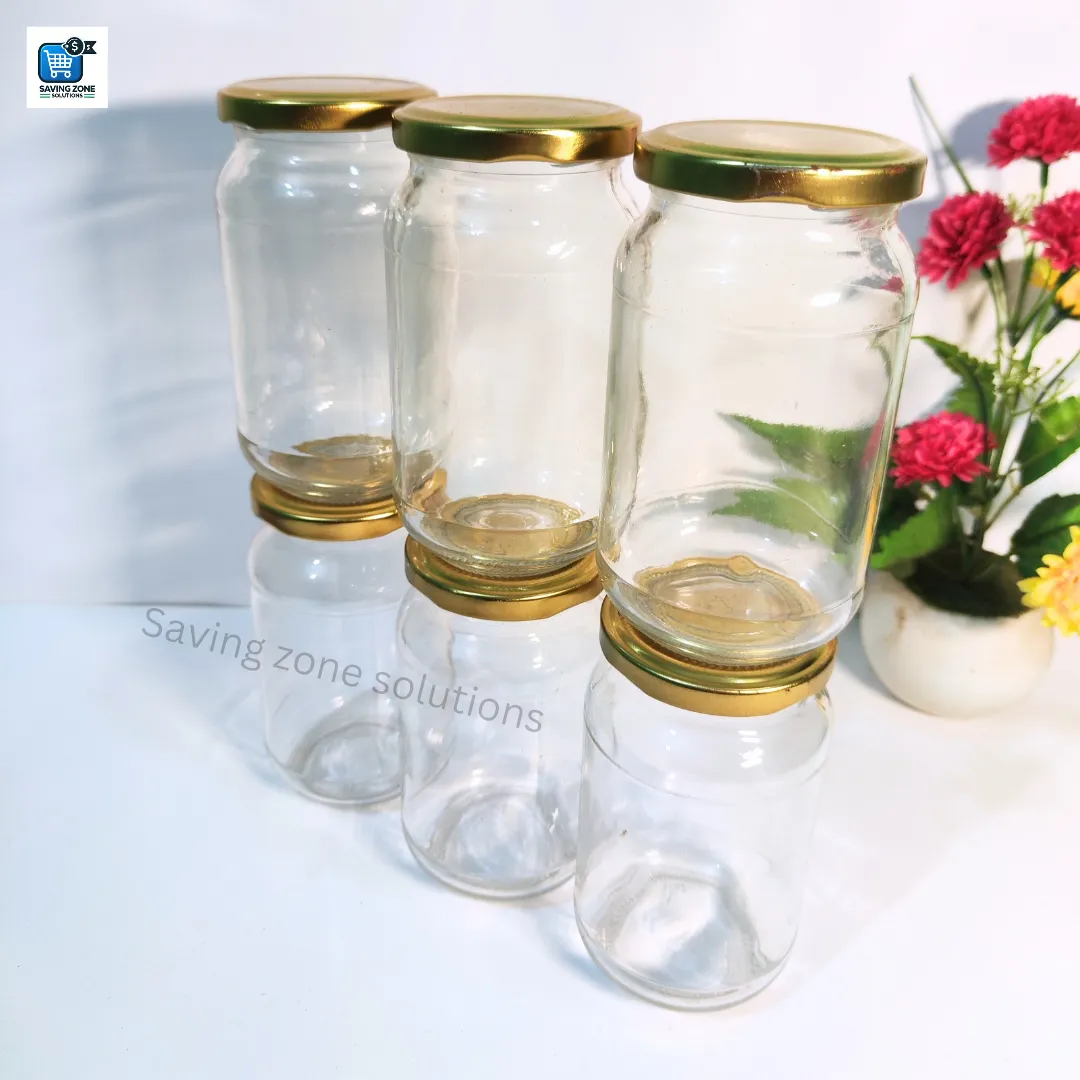 500 ml 4 Piece Fully Airtight Glass Jar Set for Kitchen and Dining Food Grade Glass Containers with Durable Steel Lids 4