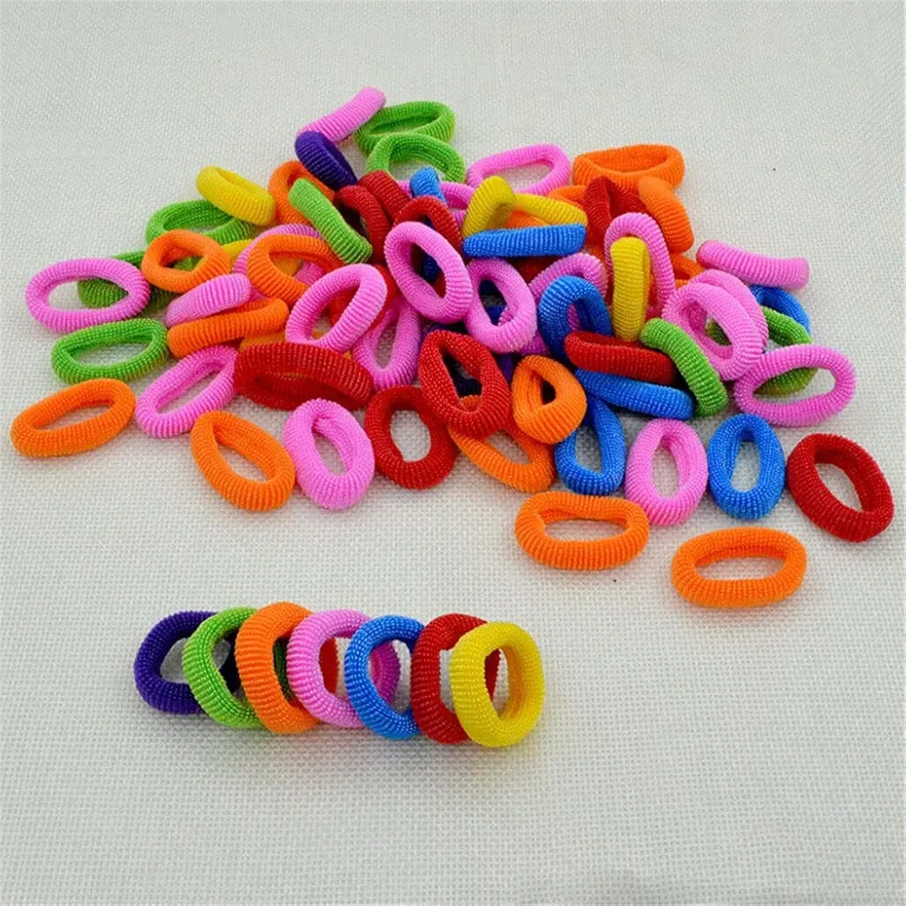 100 Pcs set Baby Girl Rubber Bands Kids Elastic Hair Bands for Children Mixed Colors Mini Ponytail Holder Baby Hair Accessories 2