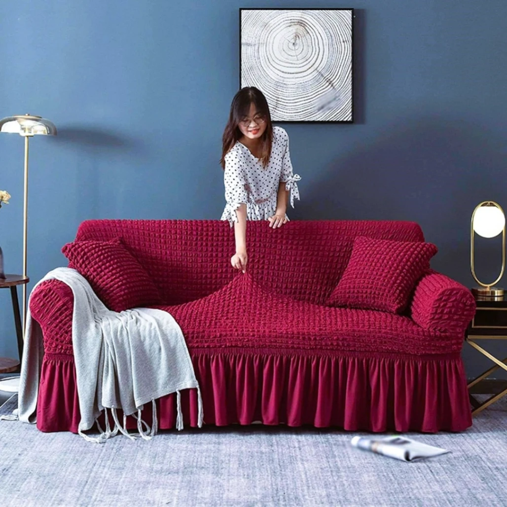 Turkish Sofa Cover (3 Seat) Turkish Spandex Fabric Sofa Cover 3