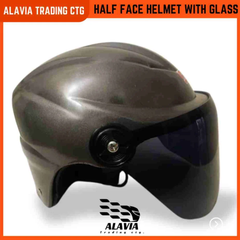 Pelion SMS Cap Style Half Face Motorcycle Helmet With glass for Men & Women - Black 4