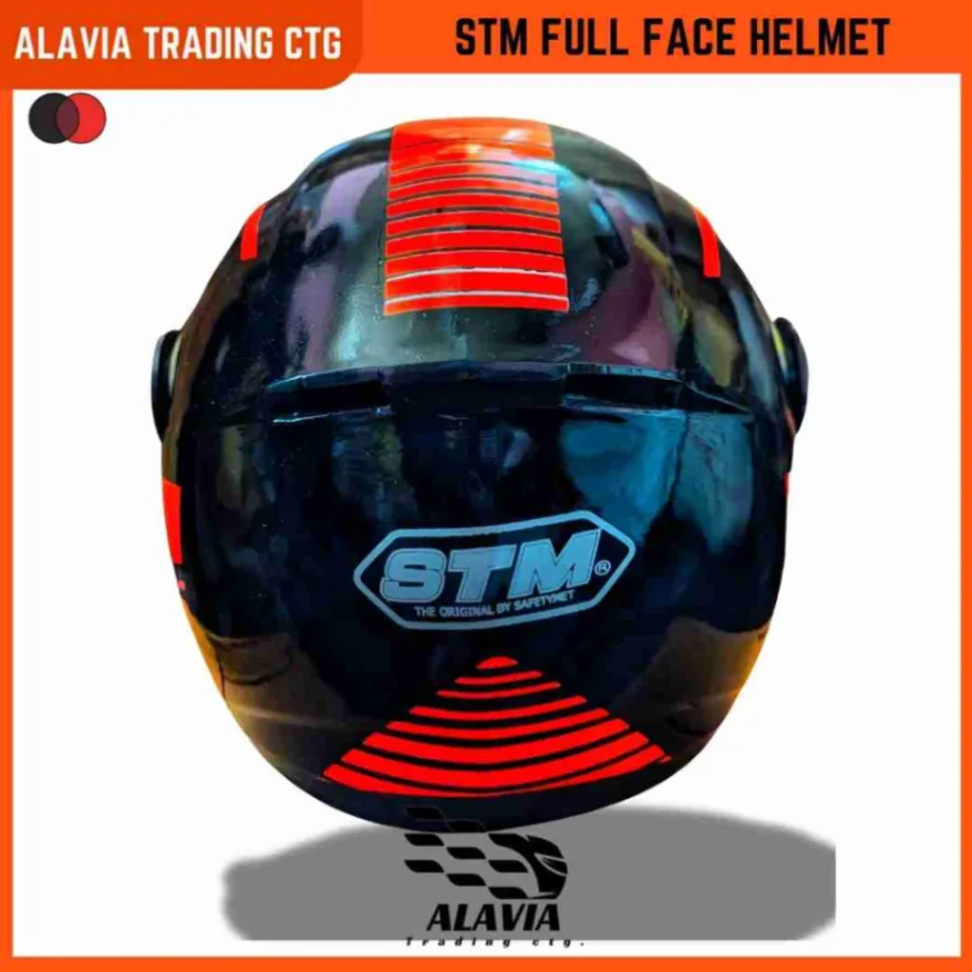 STM Full Face Black & Red Graphics Unisex Motorcycle Helmet 3