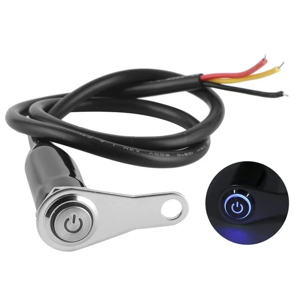 16mm Metal Push Button Switch Ring Lamp Power Symbol Waterproof LED Light Self-reset&#x2F;Lock ON-OFF Momentary Latching Button 3