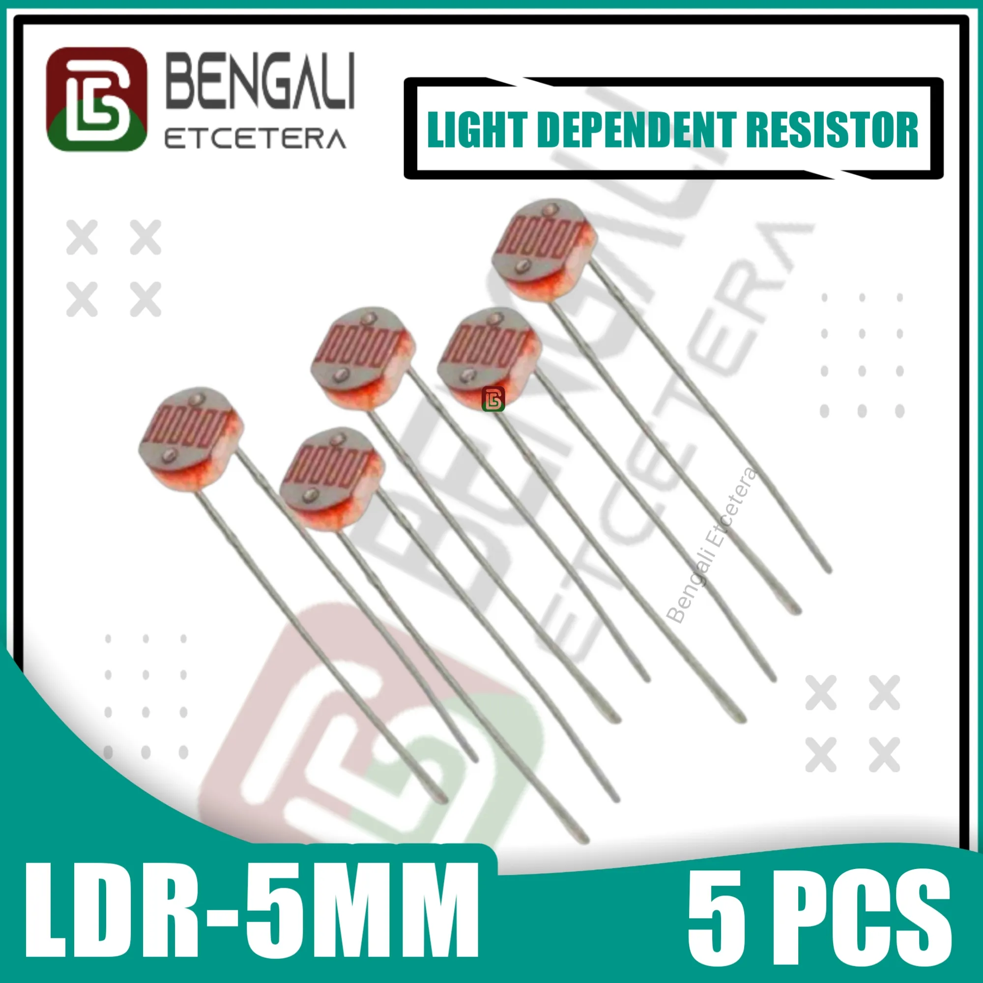 LDR 5 mm Light Dependent Resistor 5pcs 1