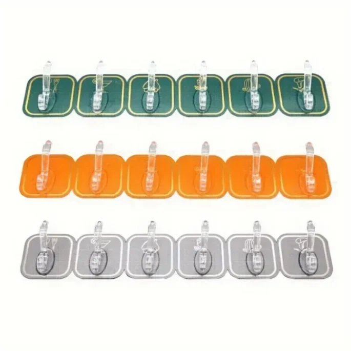 6Pcs Self Adhesive Hook Key Storage Hanger for Kitchen Bathroom Door Wall 5