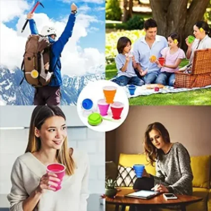 Silicone Folding Cup&#x2F;Mug, Foldable &amp; Portable &amp; Lightweight Travel Cup for Outdoor Camping Hiking 2