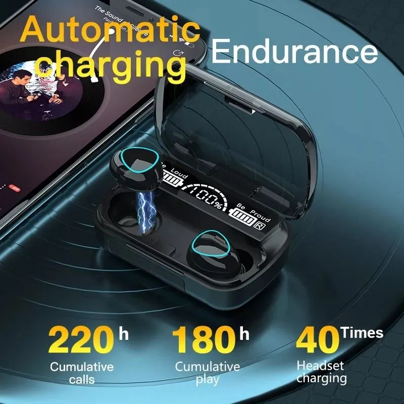 M10 TWS Wireless Earphone Touch Bluetooth Earplugs Bluetooth Version V5 3 In The Ear Stereo Sport Headsets Noise Reduction Digital display Good effect and easy to use Bluetooth Headphone 1