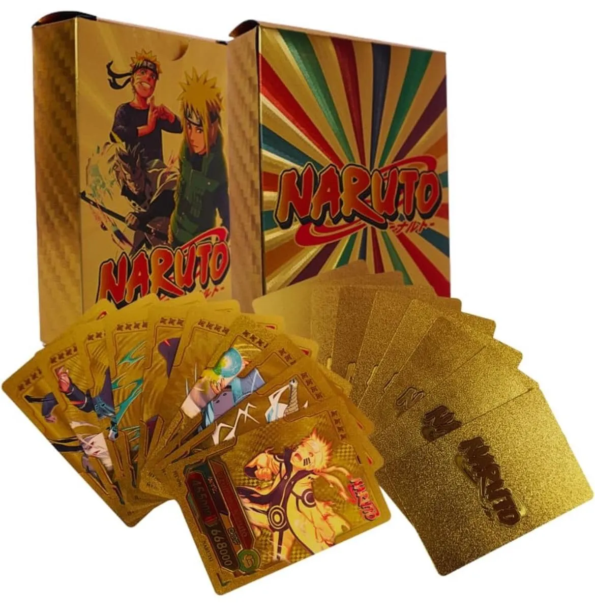 55 Pcs Naruto Gold Plastic Waterproof Cards - Anime Playing Golden Card Deck Pack With Minato, Itachi, Sakura, Kakashi - Merchandise Gift for Adults - 55 Pieces of Cards in 1 Box 3