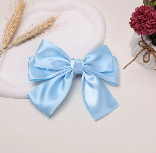 Handmade Big Bou Hair Clip Silk Material Large Size for Elegant Updos and Special Occasions 4