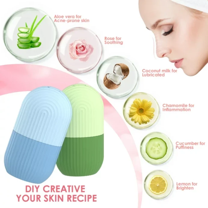 Ice Roller For Face, Beauty Facial Massage Ice Roller, Glow Cube Ice Roller for Face, Skin Care Tools for Eye Wrinkles, Acne Puffiness Relief 6