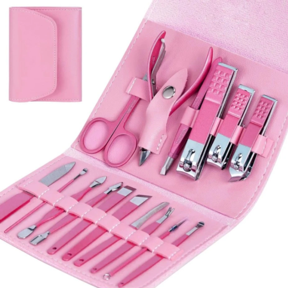 16 Pcs Manicure Set Professional Nail Clippers Pedicure Kit, 6