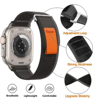 Metal Alpine Nylon Strap Band for KD99 ,HW8, DT8, S8 Max,T800, W68, TW8,HW8,Watch 8 Ultra, GS8 Ultra, N8, ZD8, Ultra Watch Series 8 Ultra Smart Watch Trail Metal Hook Loop Strap 42mm&#x2F;44mm&#x2F;45mm&#x2F;49mm 5