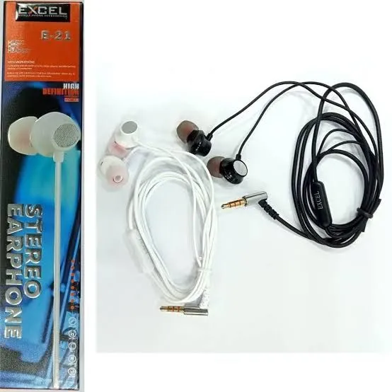 Excel E21 Wired Earphone (Black) – High-Definition Stereo Sound