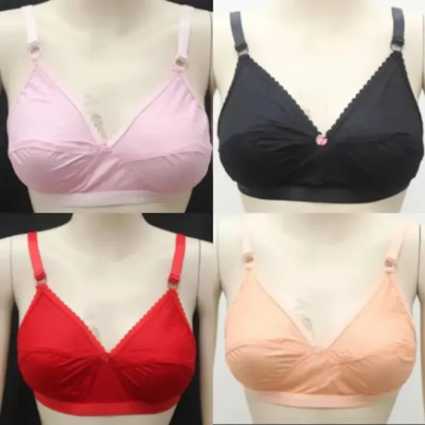 4 Pieces High-Quality Cotton Bra Set for Women - Multicolor Randomly Selected Pack for Comfort 3
