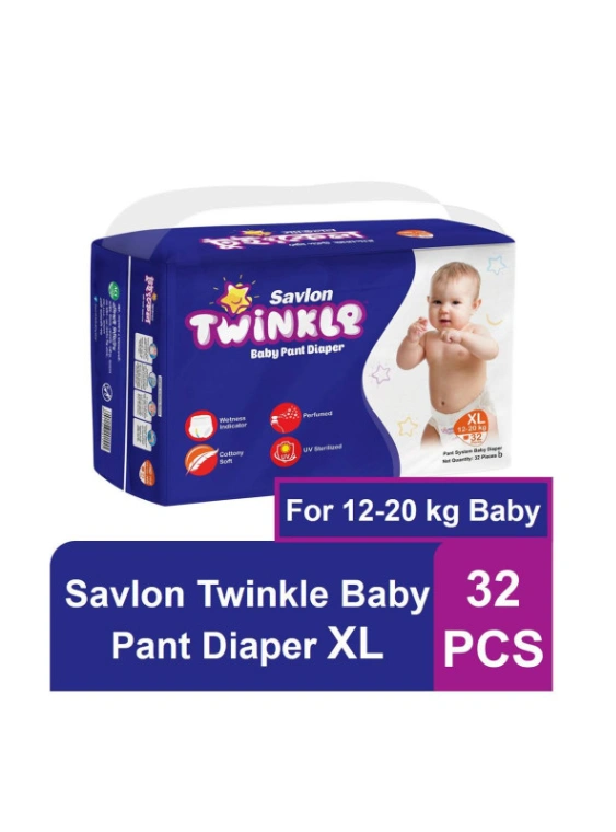 Savlon Twinkle Baby Pants Diaper (12-20Kg) - XL 32pcs 4