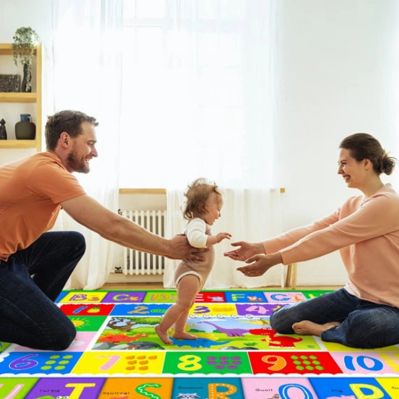 Baby Alphabet Play Mat Double Sided Print, Water Proof Baby Learning Floor Mat, 3