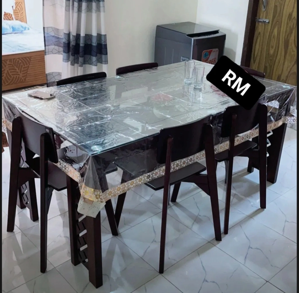 6 seater dining table cloth transparent table cloth 90&#x2F;54 inchy 2