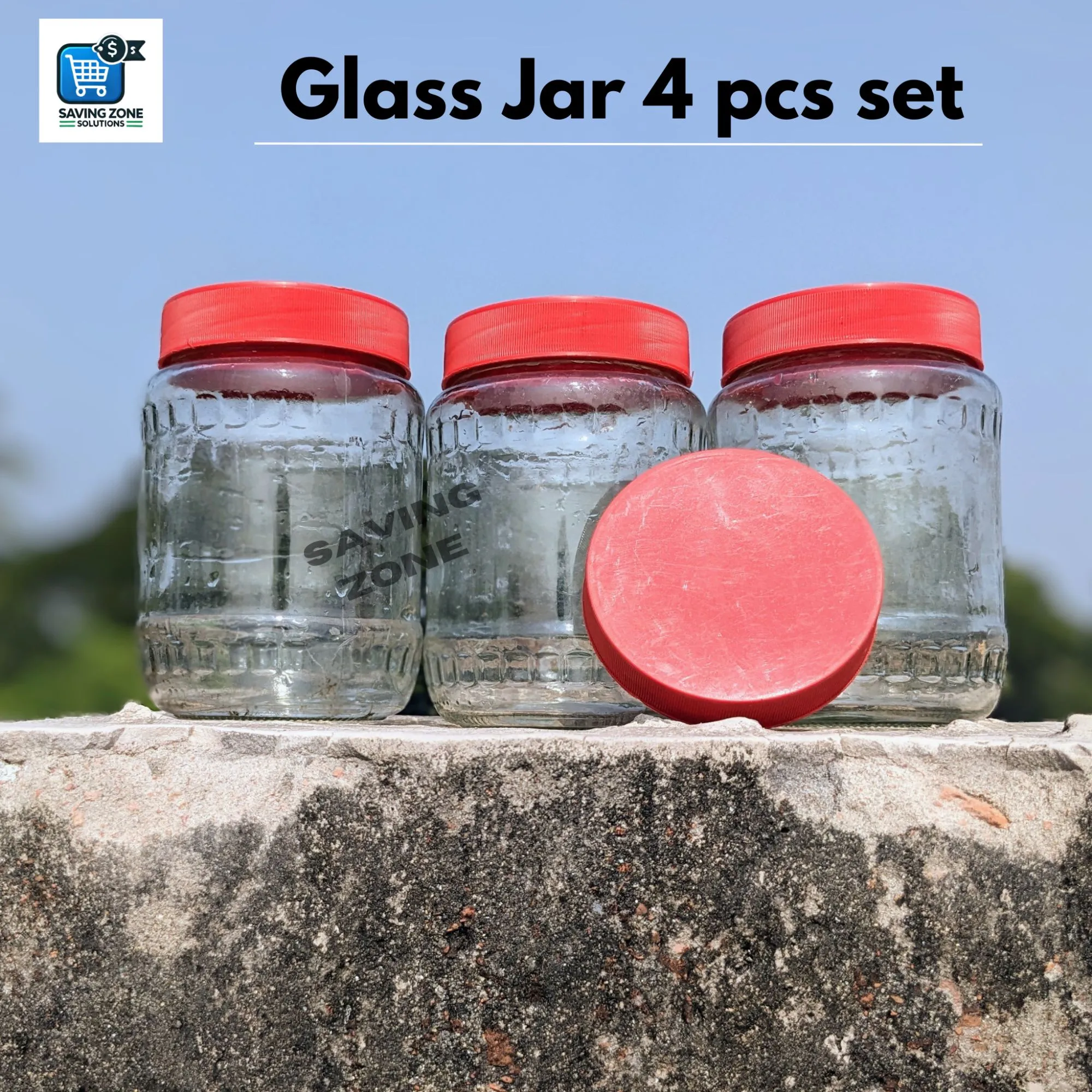 4 Pcs Good Quality 700ml Glass Jar for Kitchen Dining Glass Jar Container Premium Glassware Food Storage Jar with New Cap 2