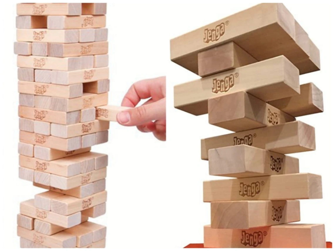 Classic Jenga Game – Genuine Hardwood Giant Stacking Tower | Real Wooden Blocks Tumbling Game 4