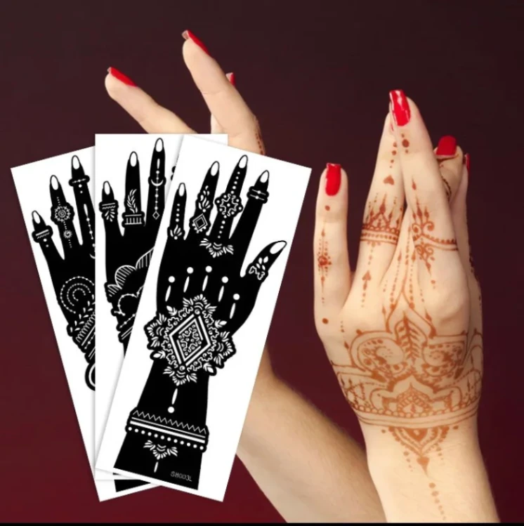 2Pcs Mehedi Sticker, Mehndi Design Sticker 6