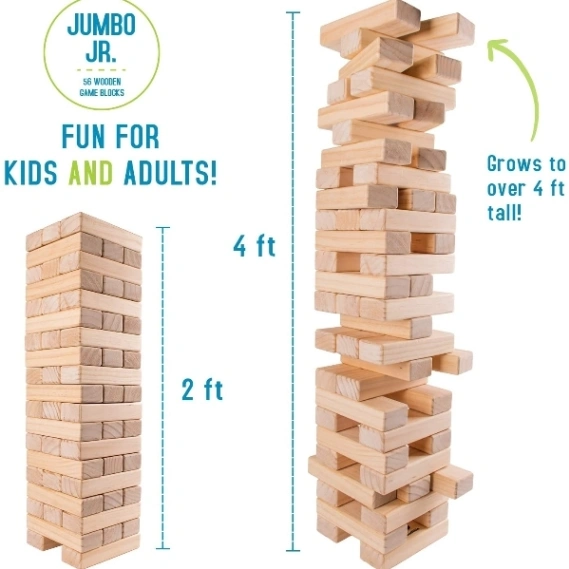 Classic Jenga Game – Genuine Hardwood Giant Stacking Tower | Real Wooden Blocks Tumbling Game 5