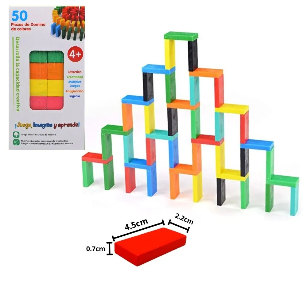 100Pc Plastic Domino Brick Set - Kids Colorful Plastic Dominoes Blocks Game Toys Set 3