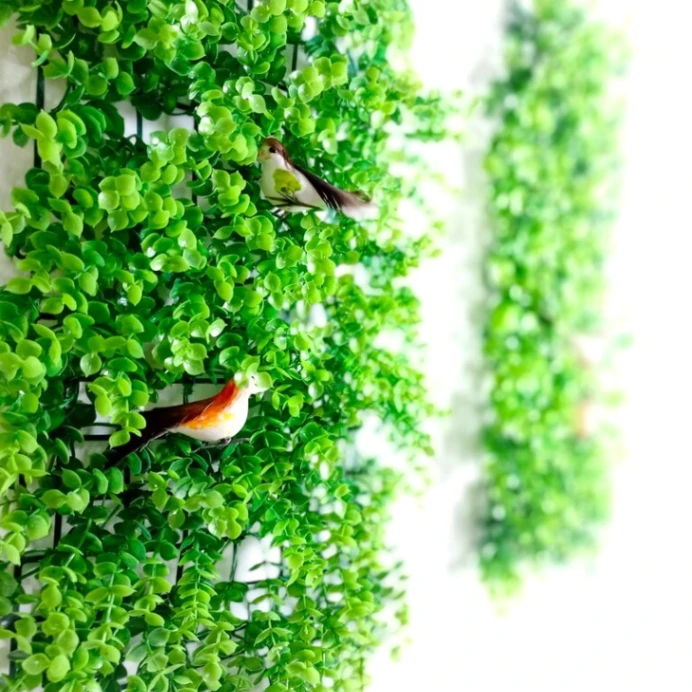 Green artificial plant of artificial Wall mate With 2 Pcs Bird Size Big 24*08 inch 3