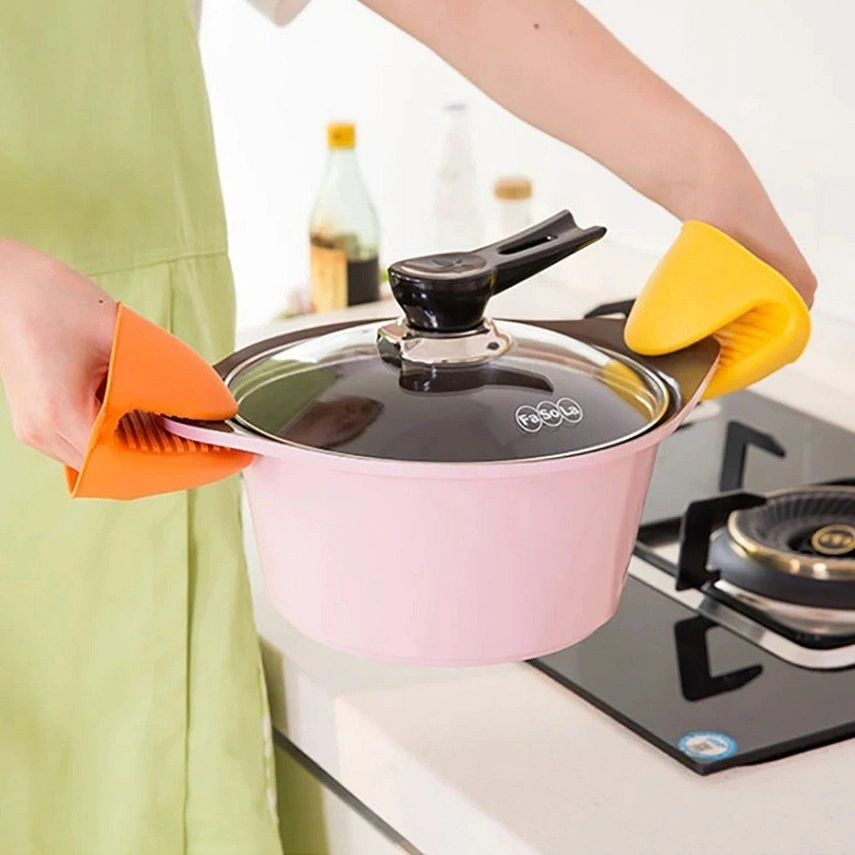 2PC Grip Oven Pot Holder Baking BBQ Cook Tools Mini Kitchen Non-slip Heat Resistant Oven Mitts Silicone Glove - Hand Gloves - Hand Gloves 6