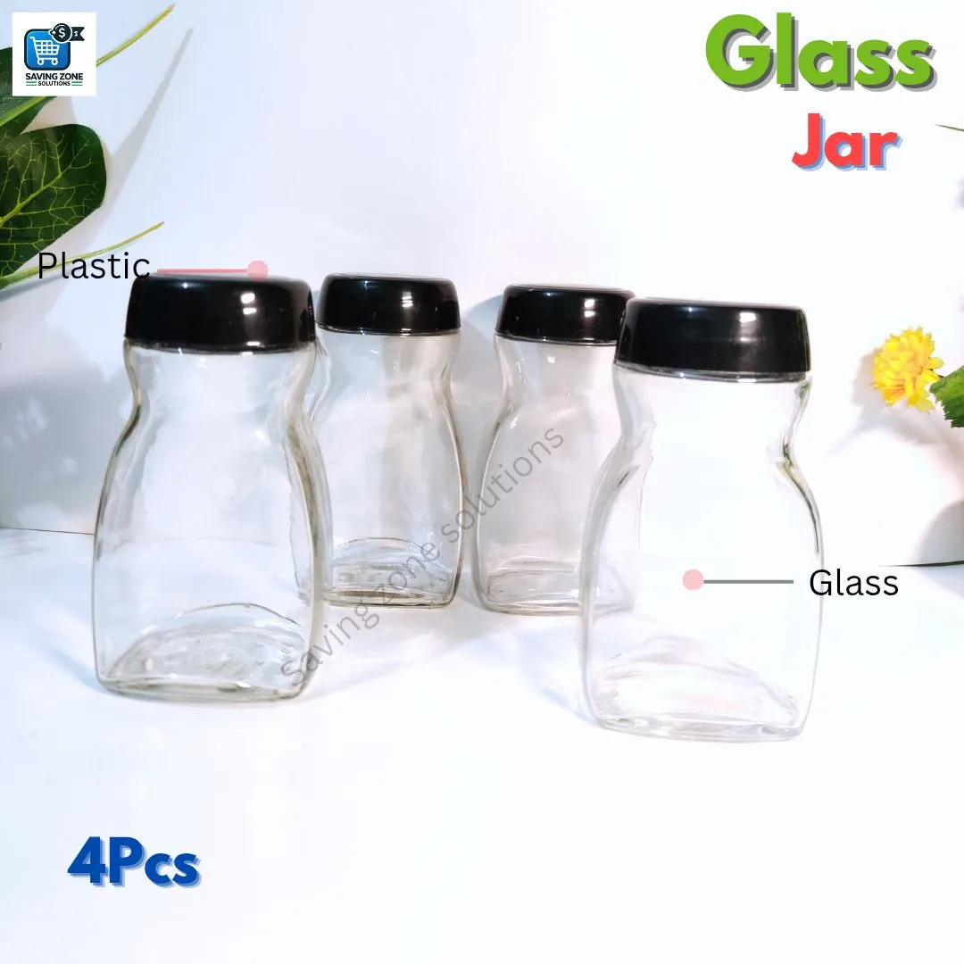 500 ml 4 Pcs Premium Glass Coffee Jar Glass Jar for Kitchen Dining Glass Jar Container for Food Storage High Quality Glassware Food Container 1