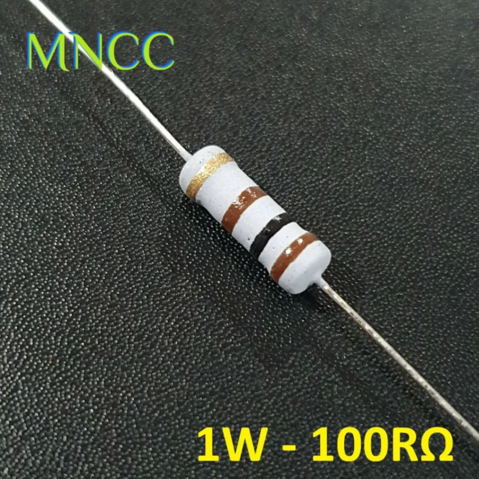 10Pcs 1 Watt 100 Ohm Resistor Power Resistor 1W 100 Ohm Metal Film Resistor 100 Ohm Resistor 1 Watt Metal Oxide Film Axial Lead ±5% Tolerance Passive Components 3