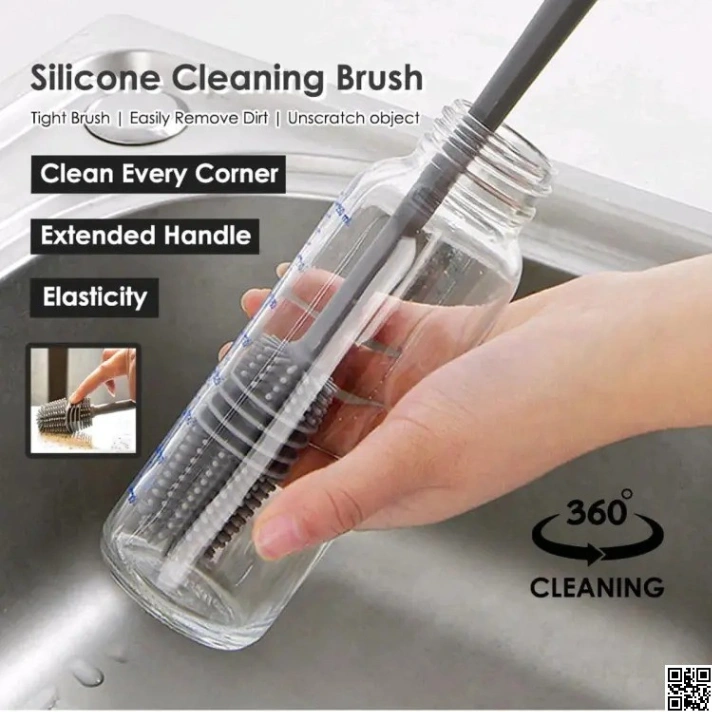 Silicone Bottle Cleaning Brush Bottle Cleaner for Washing Baby Bottles Handle Brush 3