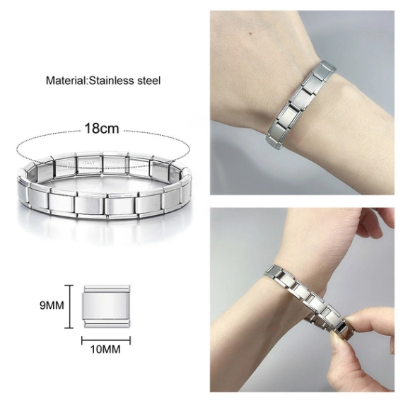 italian module stitching bracelet diy in stock cross border hot stainless steel jewelry 2