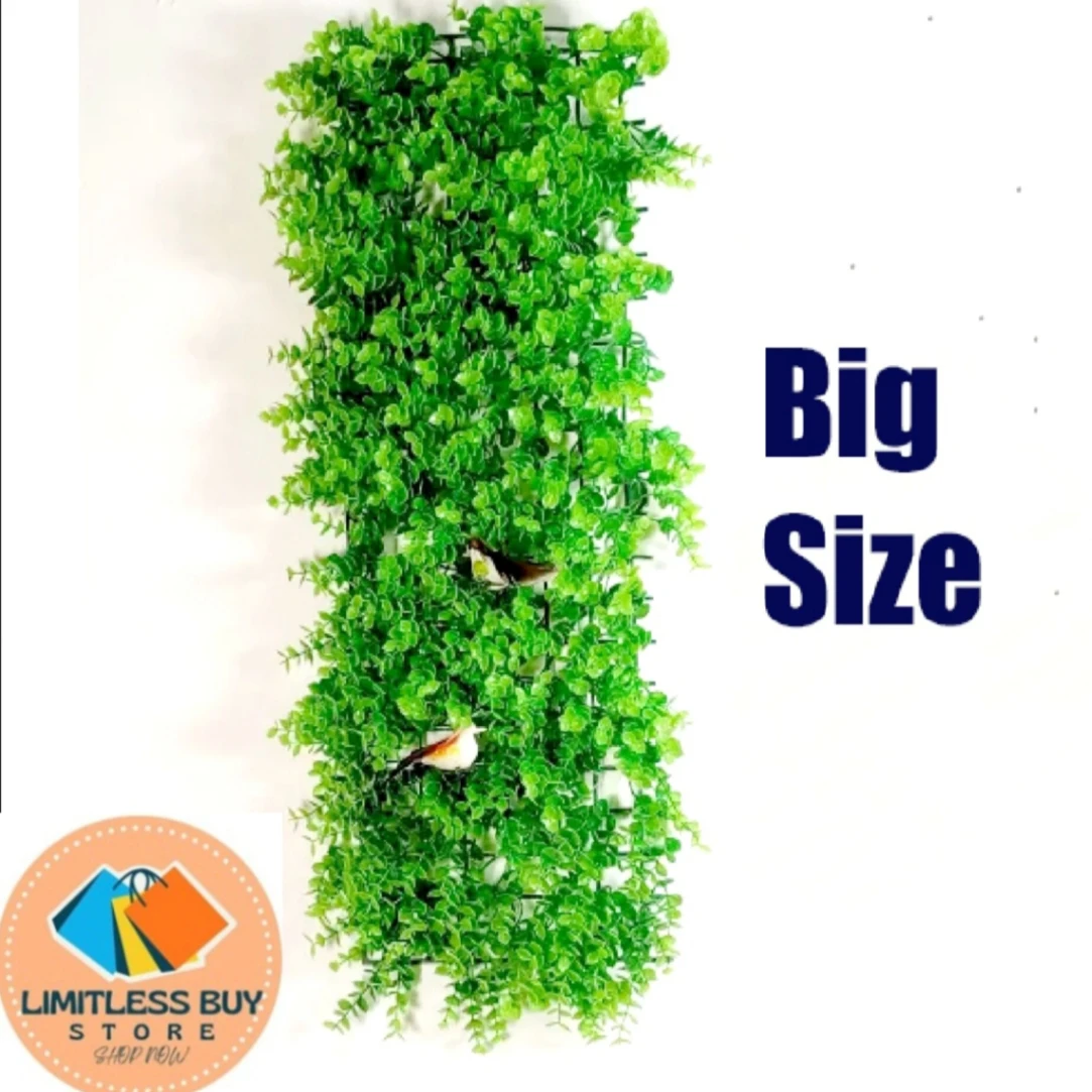 Green artificial plant of artificial Wall mate With 2 Pcs Bird (Size  24*08 inch)  for home decoration 3