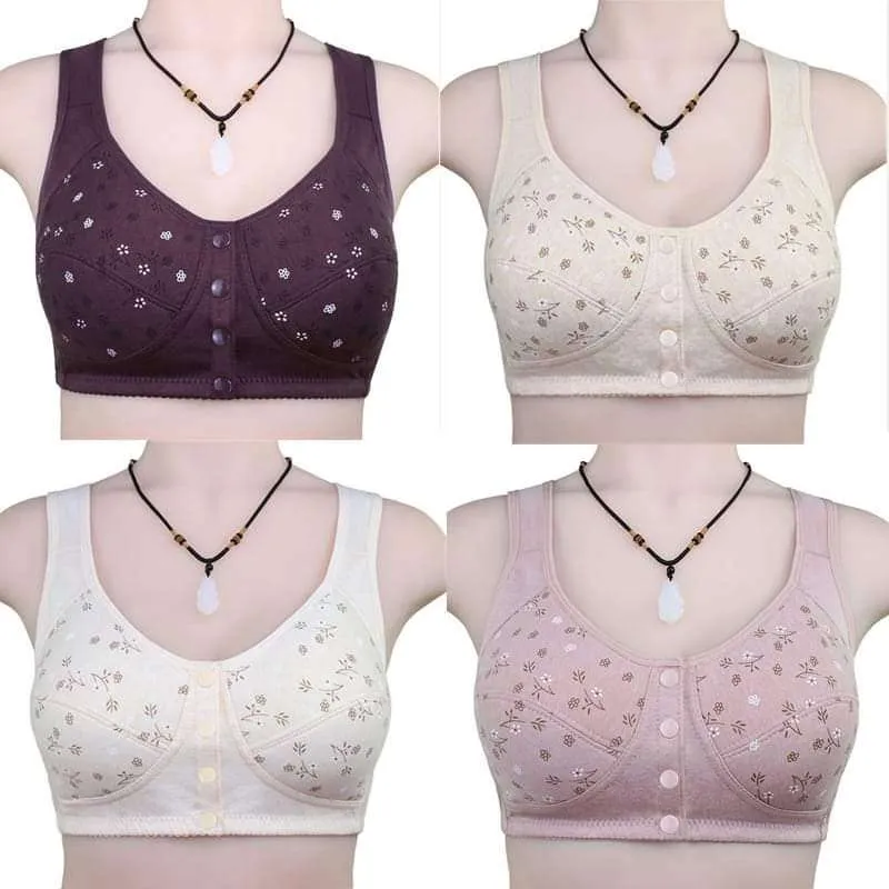 Front Button Bra, Nursing Bra, Front Closure Bra, Women Yoga Sports Bra, Pure Cotton Ultra Soft Bra 3
