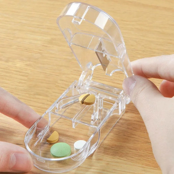 Medicine Cutter Splitter Divide Transparent Storage Case and Storage Box Pill Cutter 5