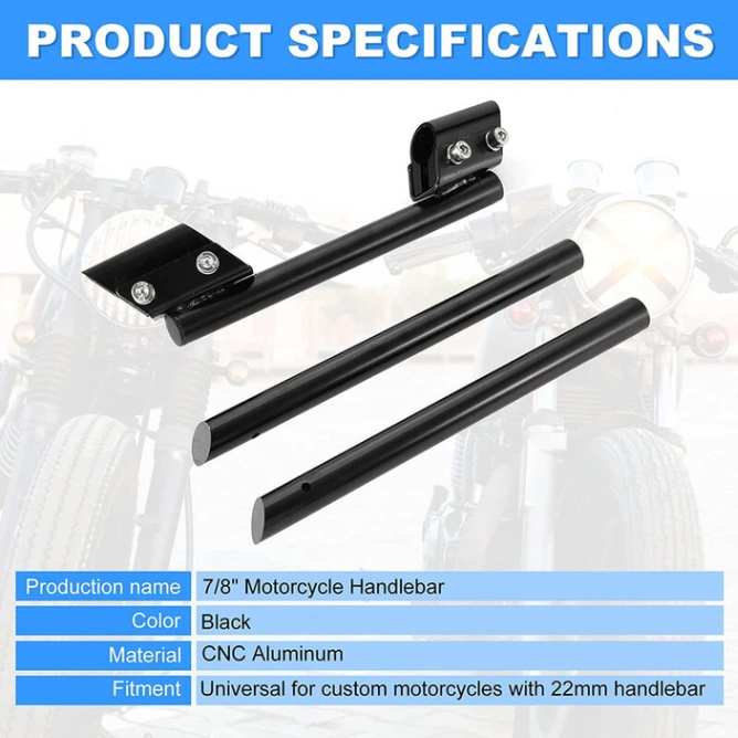Motorcycle 3 Part Motified Handle Bar (Black Color) 5