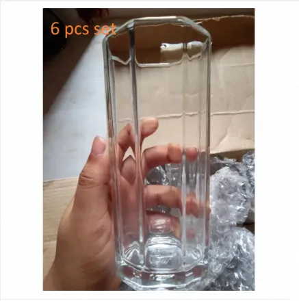 Water Drinking Glass 8 Angle 6pcs set 8 corner water glass 300 ml 1