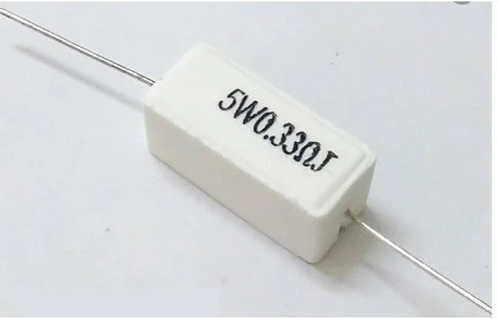 0.33 ohm 5 watt Five watt Resistor ±5% 0.33Ω 0.33 ohms Ceramic Cement Wirewound Resistance 2