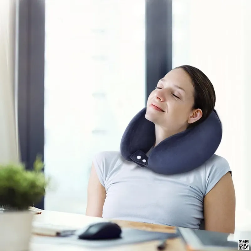 U Shape Neck Pillow, Memory Foam Travel Pillow Comfort Neck Pillow with Head & Neck Support 5