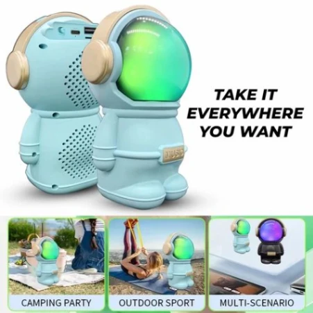 Wrader X808 Wireless Stereo Woofer Bass Cute Gift Astronaut Loud Portable Creative Active Bass Rgb Light Bluetooth Speaker 7