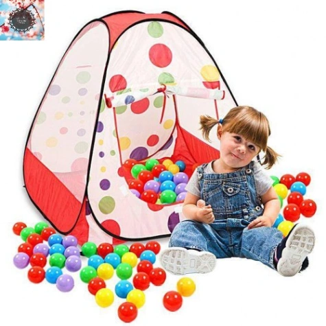 Baby Tent House Play For Kids With 50 Balls-Multi Color 4