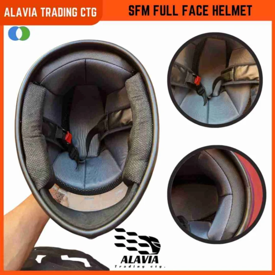 SFM High Speed Full Face Blue &amp; Green-White Graphics Unisex Motorcycle Helmet 4