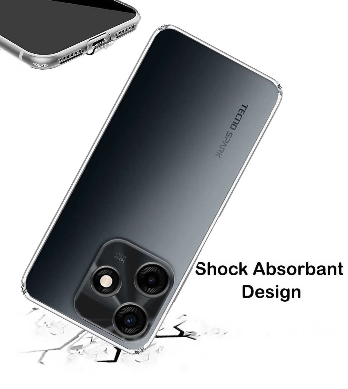 Transparent Clear Back Cover Case for Tecno Spark 10 Spark10c CLEAR COVER 3